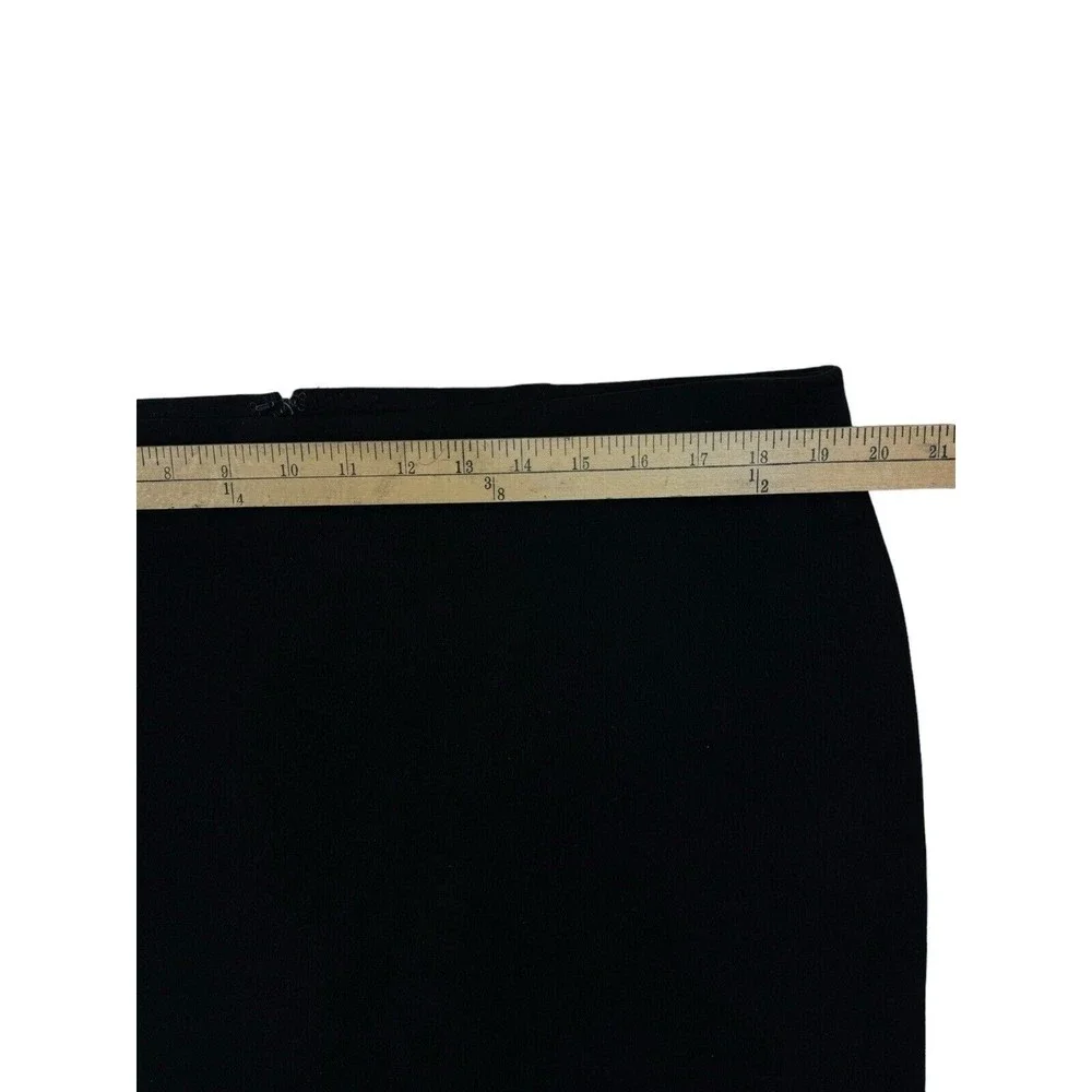 Lane Bryant Women size 20 Black Pencil‎ cut Suede Skirts Lace Crochet Hem Trim